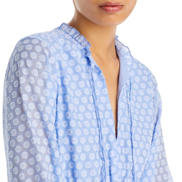 BLOOMINGDALE'S AQUA LABEL LIGHT BLUE TIE NECK MINI DRESS M - Picture 9 of 11